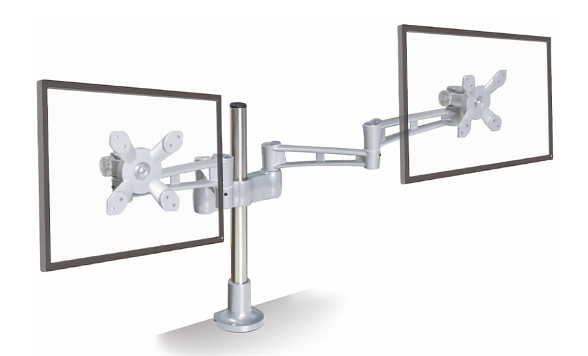 알루미늄 높이 조절 가능 데스크탑 듀얼 암 17-32인치 모니터 홀더